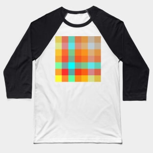 Colorful square check pattern Baseball T-Shirt